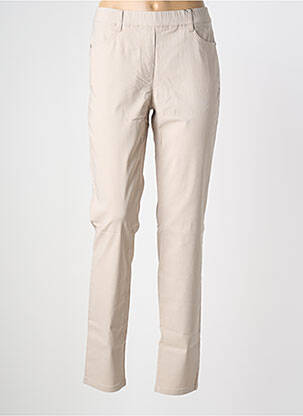 Pantalon slim talie elastică mărime normală bej STARK femeie