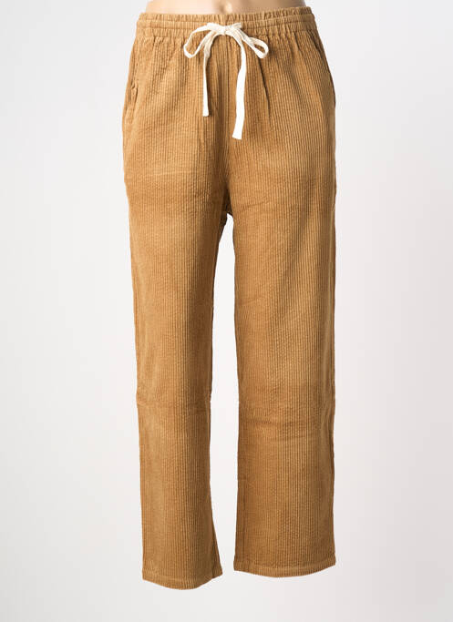 Pantalon drept talie elastică mărime normală maro GRACE & MILA femme