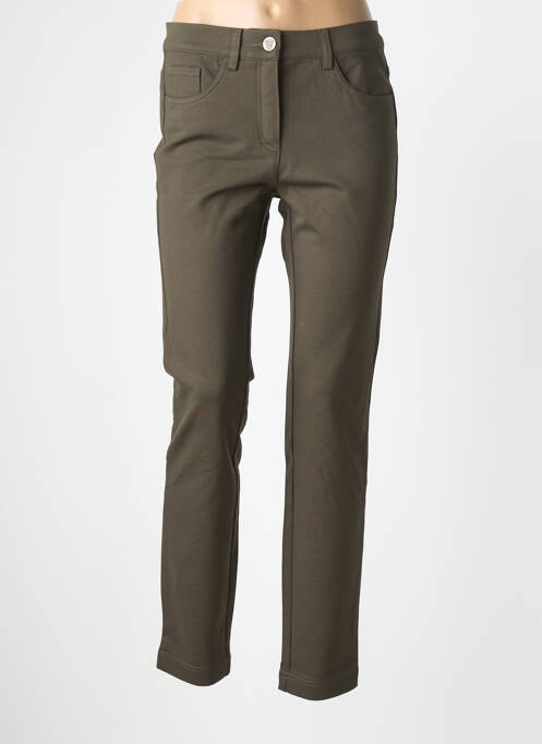 Pantalon slim țesătură poplin mărime normală verde STARK femme