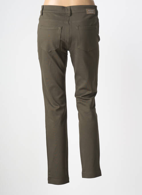 Pantalon slim țesătură poplin mărime normală verde STARK femme
