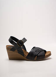 Sandale/pantofi decupați țesătură satinată toc de 7 la 9 cm negru KICKERS femme