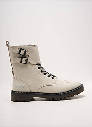 Botine/ghete toc mic toc plat până la 3 cm alb KICKERS femme