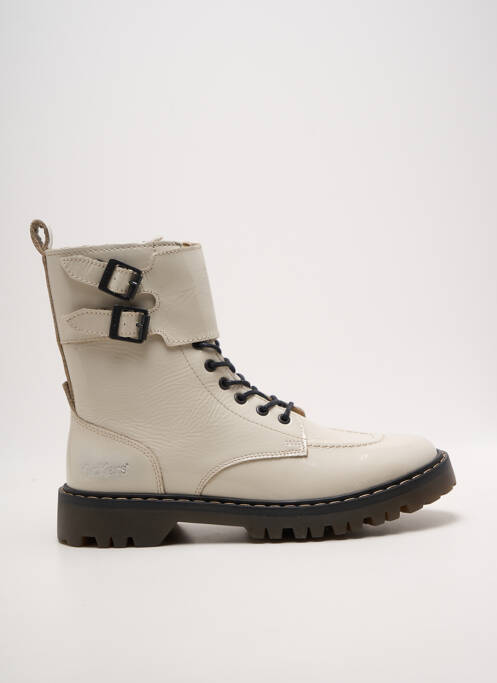 Botine/ghete toc mic toc plat până la 3 cm alb KICKERS femme