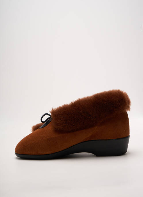 Papuci/pantofi de casă vârf rotund toc plat până la 3 cm portocaliu LADY femme