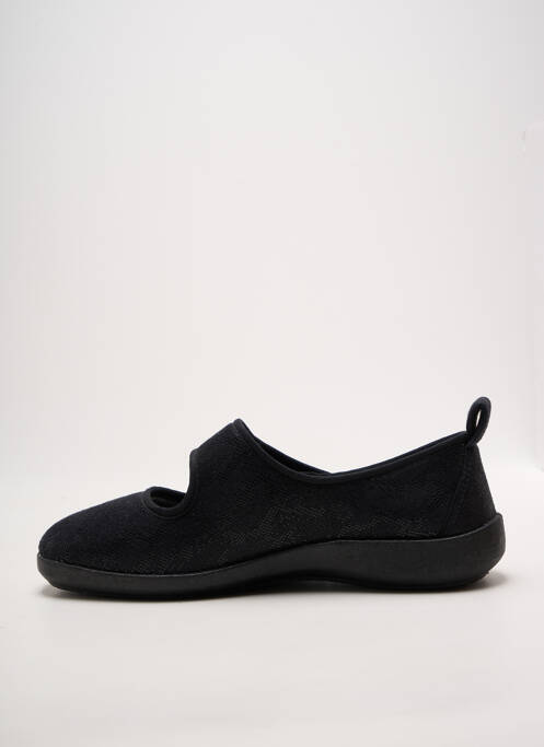 Papuci/pantofi de casă țesătură satinată toc plat până la 3 cm negru FARGEOT femme