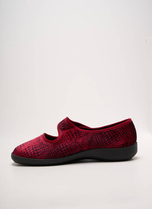 Papuci/pantofi de casă închidere cu arici toc plat până la 3 cm roșu FARGEOT femme