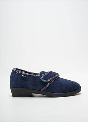 Papuci/pantofi de casă închidere cu arici toc plat până la 3 cm albastru FARGEOT femme