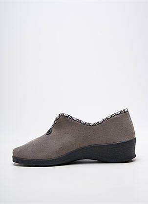 Papuci/pantofi de casă vârf rotund toc de 4 la 6 cm gri FARGEOT femeie