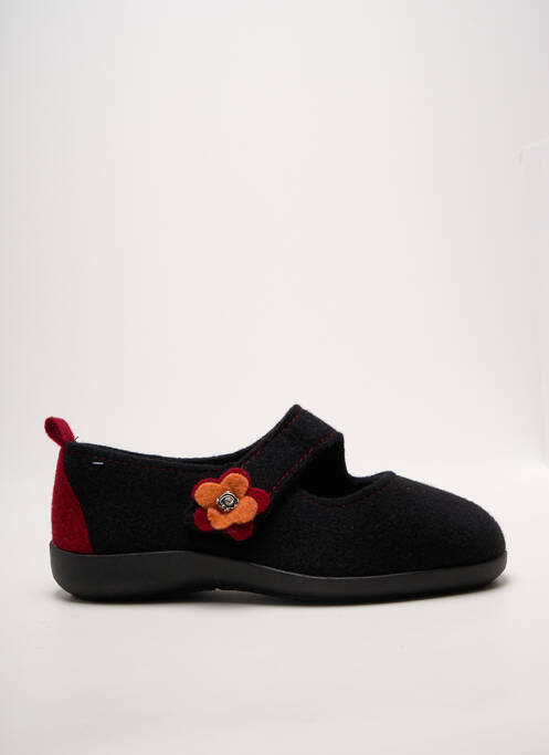 Papuci/pantofi de casă închidere cu arici toc plat până la 3 cm negru FARGEOT femme
