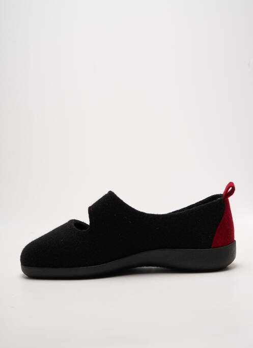 Papuci/pantofi de casă închidere cu arici toc plat până la 3 cm negru FARGEOT femme