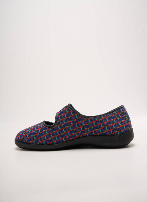 Papuci/pantofi de casă închidere cu arici toc plat până la 3 cm albastru FARGEOT femme