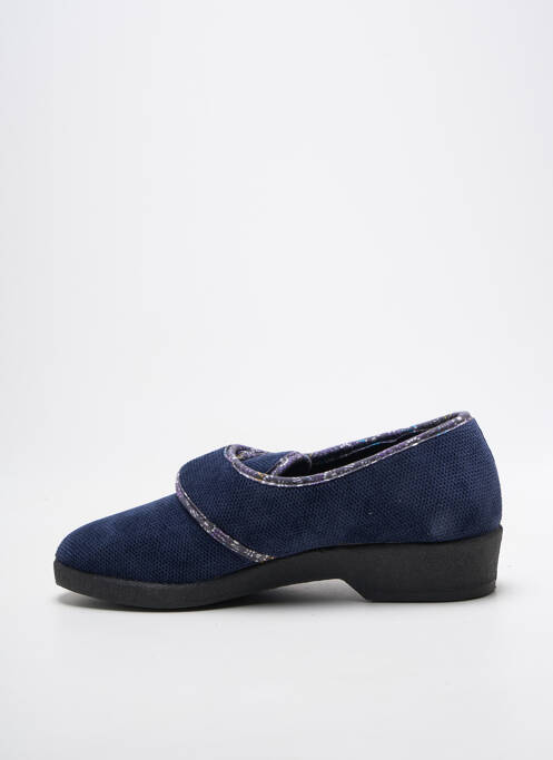 Papuci/pantofi de casă închidere cu arici toc plat până la 3 cm albastru FARGEOT femme