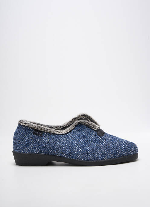 Papuci/pantofi de casă vârf rotund toc plat până la 3 cm albastru FARGEOT femme