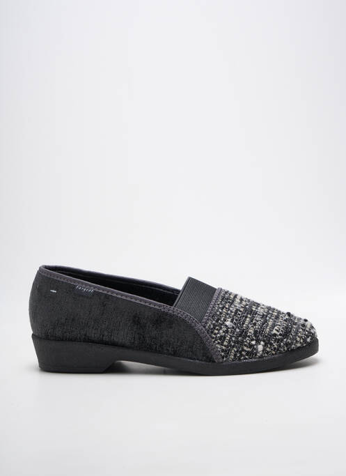 Papuci/pantofi de casă țesătură satinată toc plat până la 3 cm gri FARGEOT femme