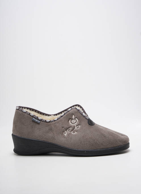 Papuci/pantofi de casă vârf rotund toc de 4 la 6 cm gri FARGEOT femme