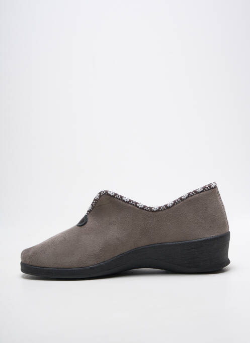 Papuci/pantofi de casă vârf rotund toc de 4 la 6 cm gri FARGEOT femme