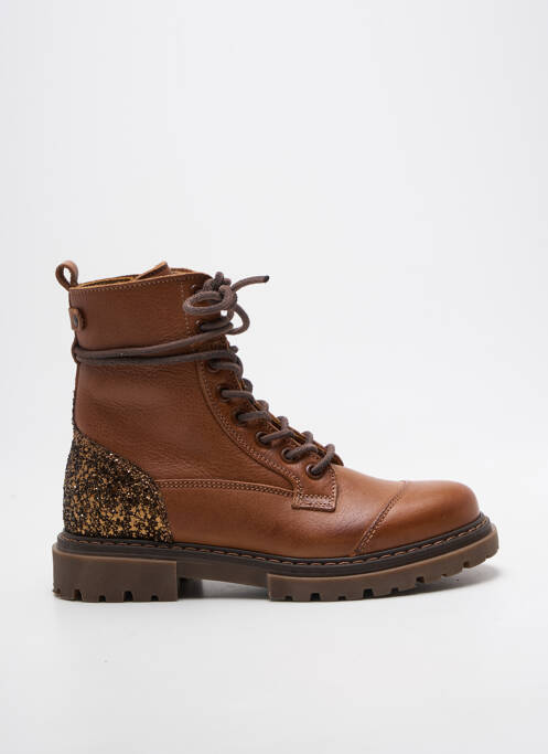 Botine/ghete țesătură țesătură cu sclipici toc mic maro STONES AND BONES fille