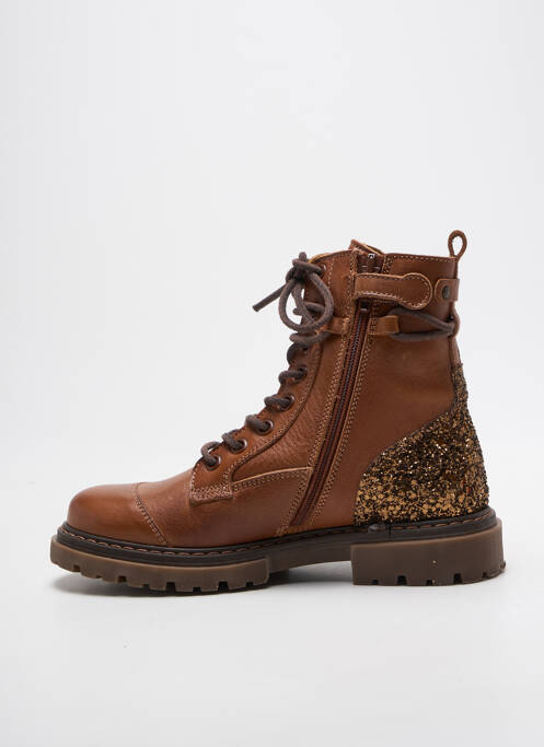Botine/ghete țesătură țesătură cu sclipici toc mic maro STONES AND BONES fille