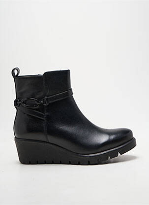 Botine/ghete țesătură satinată toc de 4 la 6 cm negru ARA femme