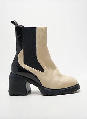 Botine/ghete toc pătrat toc de 7 la 9 cm negru WONDERS femme