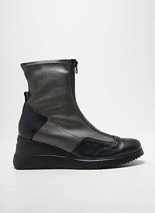 Botine/ghete material neted toc de 7 la 9 cm gri WONDERS femeie