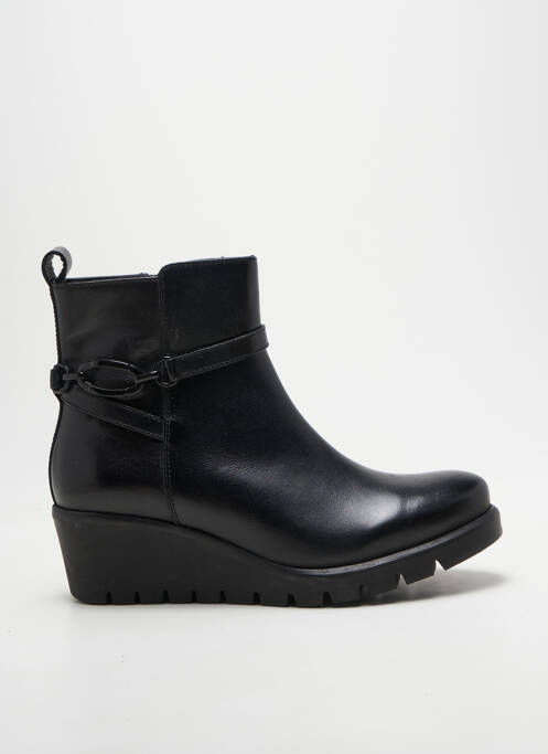 Botine/ghete țesătură satinată toc de 4 la 6 cm negru ARA femme