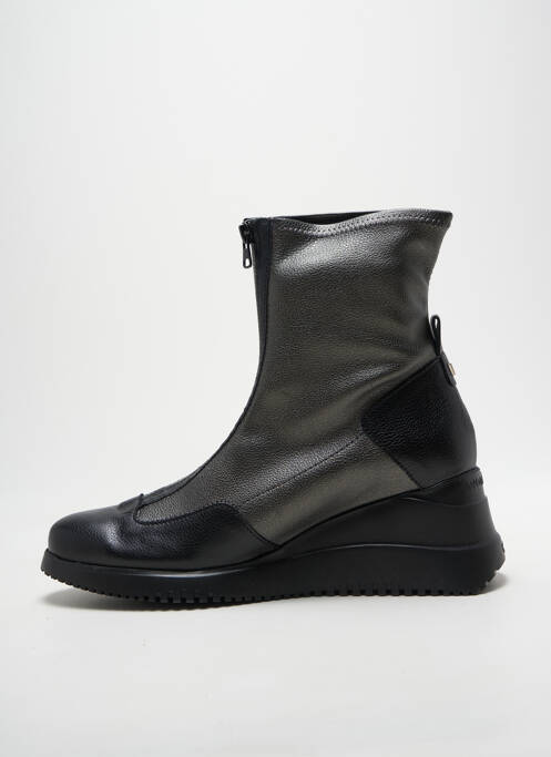 Botine/ghete material neted toc de 7 la 9 cm gri WONDERS femme