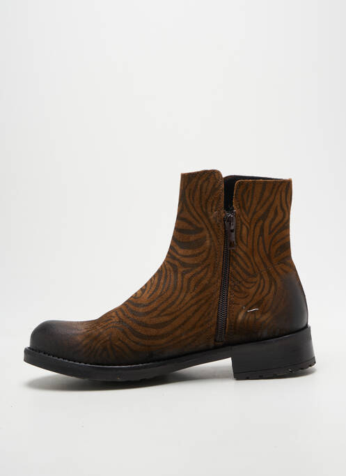 Botine/ghete toc mic toc plat până la 3 cm maro COCO ET ABRICOT femme