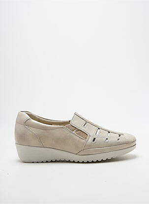 Mocasini vârf rotund toc de 4 la 6 cm bej ARIMA femeie