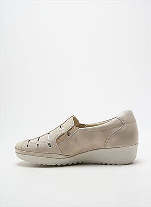 Mocasini vârf rotund toc de 4 la 6 cm bej ARIMA femeie