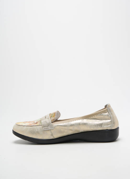 Mocasini țesătură satinată toc plat până la 3 cm auriu INEA femme