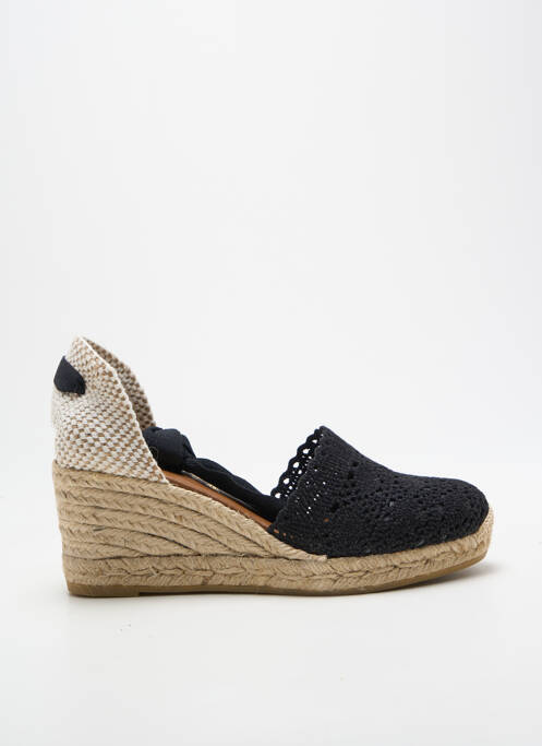 Espadrile închidere cu șireturi toc de 7 la 9 cm negru LA MAISON DE L'ESPADRILLE femme