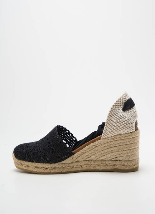 Espadrile închidere cu șireturi toc de 7 la 9 cm negru LA MAISON DE L'ESPADRILLE femme