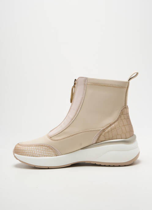 Botine/ghete vârf rotund toc de 4 la 6 cm bej XTI femme
