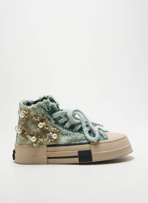 Adidași închidere cu fermoar și șireturi toc plat până la 3 cm verde REBECCA WHITE femme