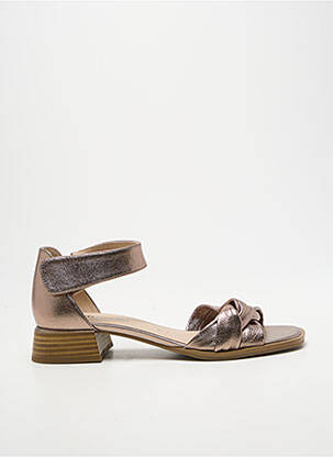 Sandale/pantofi decupați material neted toc plat până la 3 cm argintiu CAPRICE femme