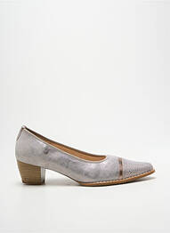 Pantofi cu toc cubanez toc de 4 la 6 cm argintiu GEO-REINO femme