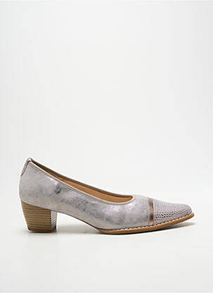 Pantofi cu toc cubanez toc de 4 la 6 cm argintiu GEO-REINO femme