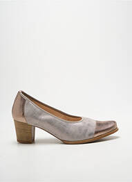 Pantofi cu toc țesătură satinată toc de 4 la 6 cm argintiu GEO-REINO femme