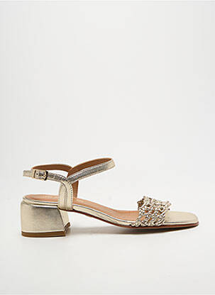 Sandale/pantofi decupați toc pătrat toc de 4 la 6 cm auriu JB MARTIN femme