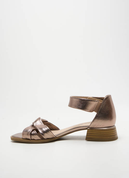Sandale/pantofi decupați material neted toc plat până la 3 cm argintiu CAPRICE femme