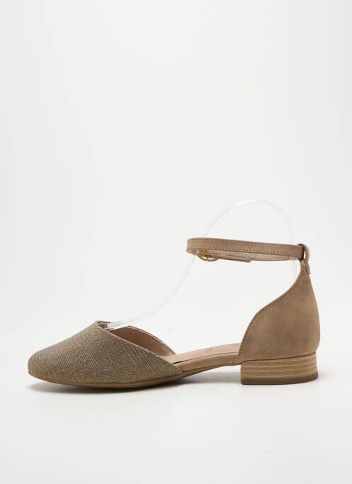 Sandale/pantofi decupați chiquet toc plat până la 3 cm bej JANA femme