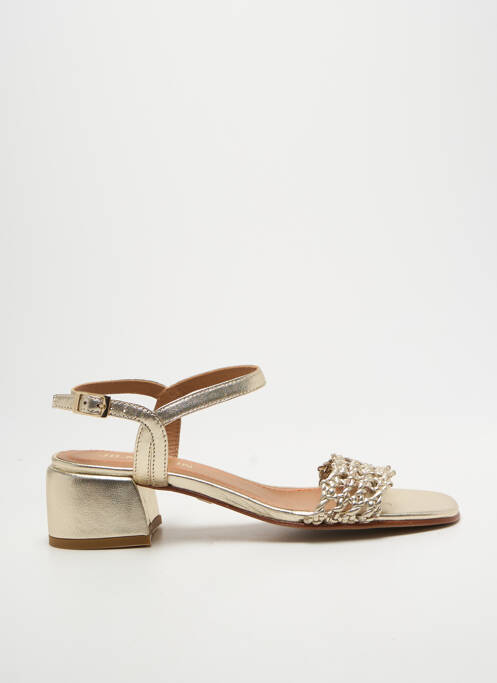 Sandale/pantofi decupați toc pătrat toc de 4 la 6 cm auriu JB MARTIN femme