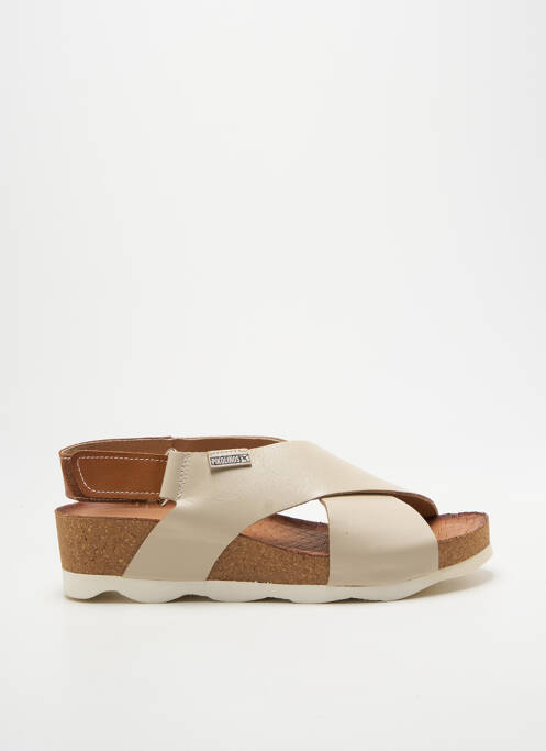 Sandale/pantofi decupați vârf deschis toc de 4 la 6 cm bej PIKOLINOS femme