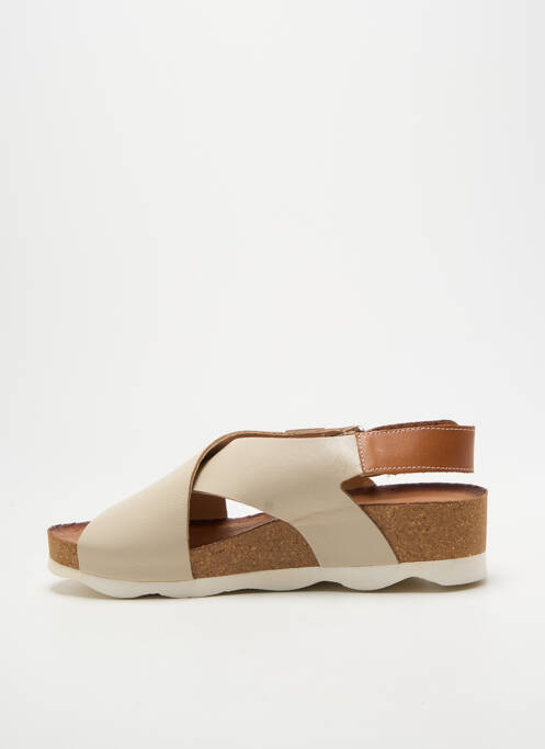 Sandale/pantofi decupați vârf deschis toc de 4 la 6 cm bej PIKOLINOS femme