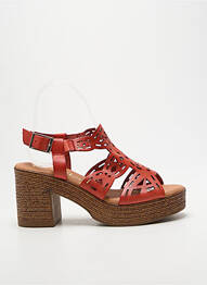 Sandale/pantofi decupați semi compensat toc de 7 la 9 cm roșu MARILA femme