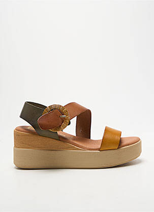 Sandale/pantofi decupați toc platformă toc de 7 la 9 cm galben MARILA femeie