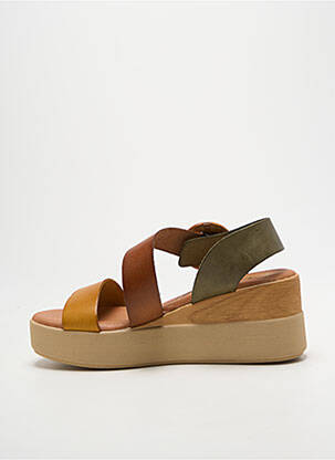 Sandale/pantofi decupați toc platformă toc de 7 la 9 cm galben MARILA femeie