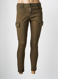 Pantalon 7/8 închidere cu fermoar sub clapetă cu nasturi verde NOISY MAY femme