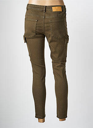 Pantalon 7/8 închidere cu fermoar sub clapetă cu nasturi verde NOISY MAY femeie